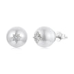 925 Sterling Silver Earrings with CZ and Synthetic Pearl for Women