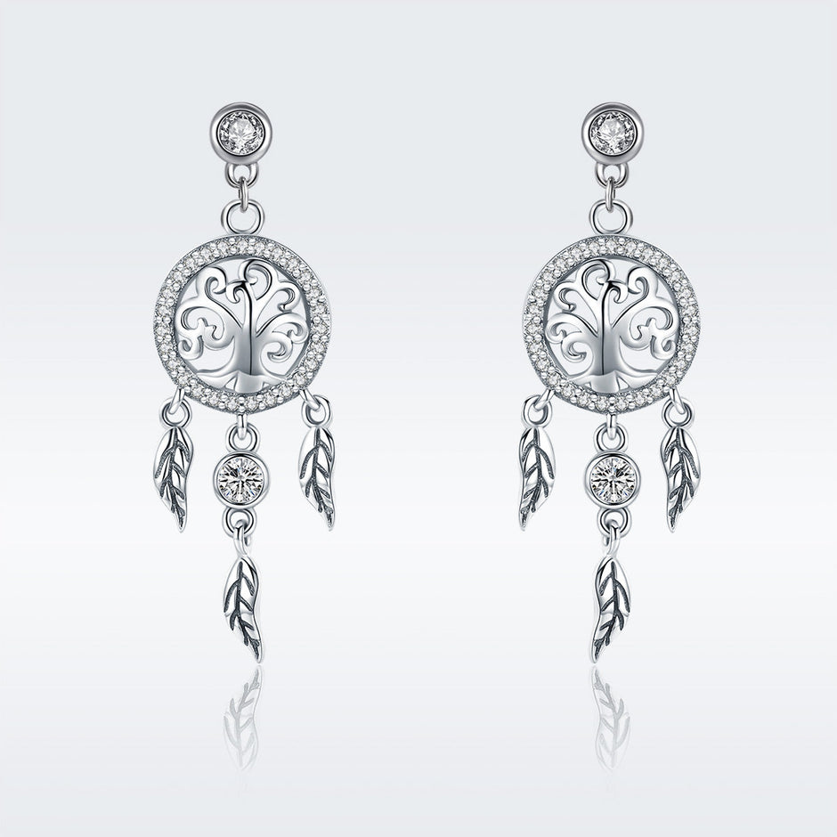 925 Sterling Silver Oxidized Pavé Setting CZ Earrings