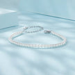 925 Sterling Silver White Gold Plated Shell Pearl Bracelet 16+6cm for Women