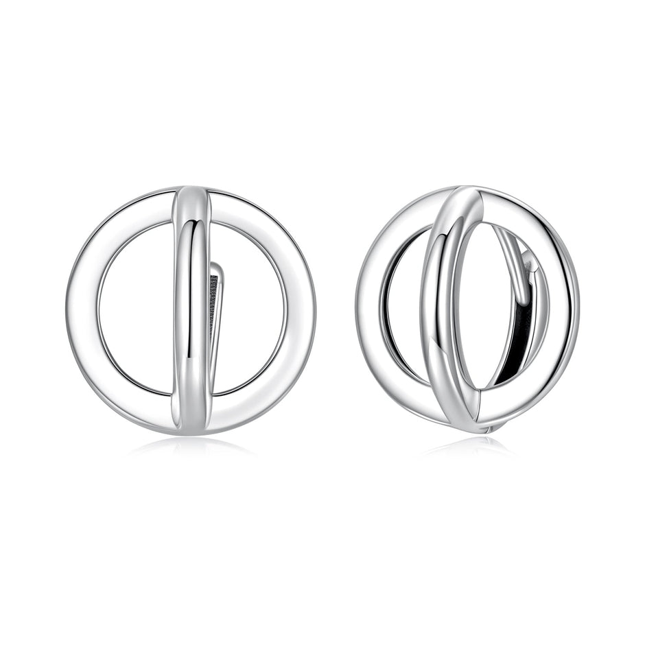 925 Sterling Silver Earrings - Oxidized Silver Finish, 1.3cm for Women