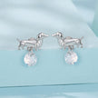925 Sterling Silver White Gold Plated Pavé Setting CZ Earrings for Women