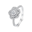 925 Sterling Silver Pavé Set CZ Platinum Plated Ring Size 6 for Women