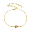 925 Sterling Silver Gold Plated CZ Bracelet 15+6cm for Women