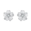 925 Sterling Silver Earrings with Pavé Setting CZ and White Gold Plating, 0.8cm for Women