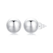 925 Sterling Silver Plated White Gold Earrings - 10mm for Women