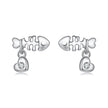 925 Sterling Silver Earrings with Pavé Setting CZ in Oxidized Silver