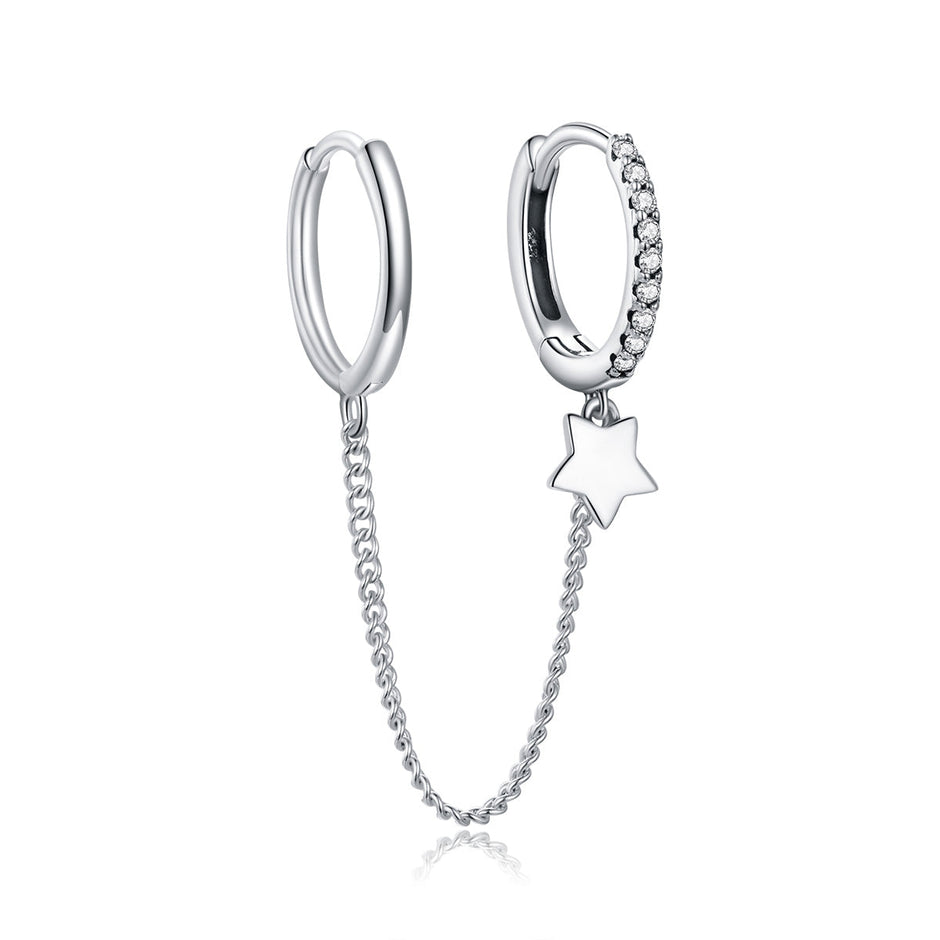925 Sterling Silver Oxidized Pavé Setting CZ Earrings