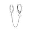 925 Sterling Silver Oxidized Pavé Setting CZ Earrings