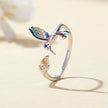 925 Sterling Silver Enamel Pavé Setting Ring for Women