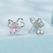 925 Sterling Silver Earrings with Pavé Setting CZ and Transparent Glass for Women