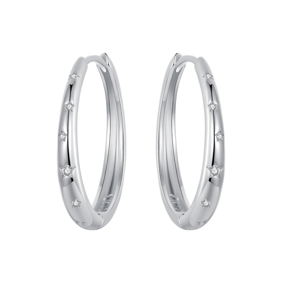 925 Sterling Silver Earrings with Pavé Setting CZ for Women