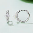 925 Sterling Silver Earrings with Pavé Setting CZ and High-Quality Nacre for Women