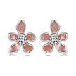 925 Sterling Silver White Gold Plated Enamel Earrings 0.9*1.0cm for Women