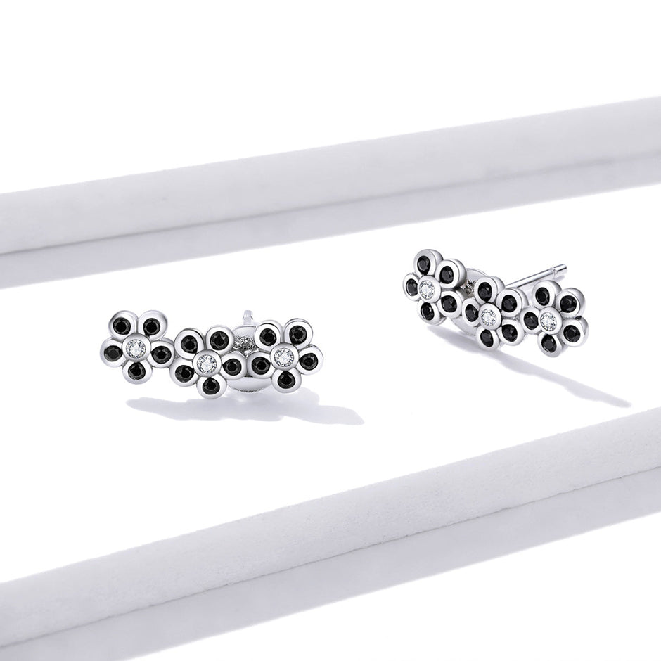 925 Sterling Silver Earrings with Pavé Setting CZ
