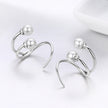 925 Sterling Silver Oxidized Earrings with Shell Pearl for Women