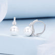 925 Sterling Silver Earrings with Quality Shell Pearl and CZ for Women
