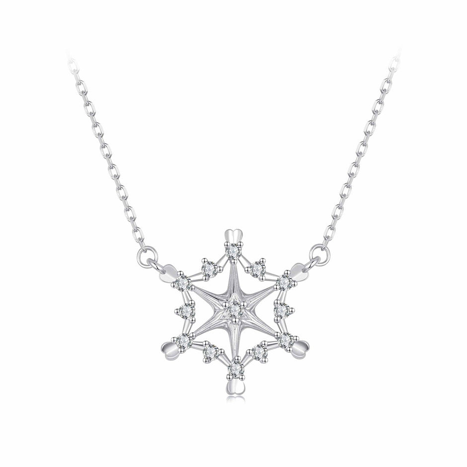925 Sterling Silver White Gold Plated 1.8x1.9cm CZ Pendant Necklace for Women