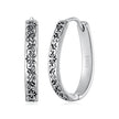 925 Sterling Silver Earrings for Women - 2.0*0.3cm, Inner Diameter 1.7cm, Oxidized Silver