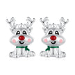 925 Sterling Silver Enamel Earrings 12x9mm