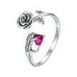 925 Sterling Silver Ring with Pavé Setting CZ, Width 0.15cm, Women's Jewelry