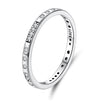 925 Sterling Silver Oxidized 0.18cm Wide Pavé Setting CZ Ring for Women - Size 6.0