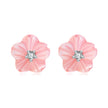 925 Sterling Silver Earrings with High-Quality Nacre and Pavé CZ, Oxidized Silver