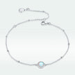 925 Sterling Silver Opal Bracelet for Women - Adjustable Size, Translucent Color