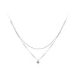 925 Sterling Silver Necklace with 8x6mm Pavé Setting CZ Pendant for Women