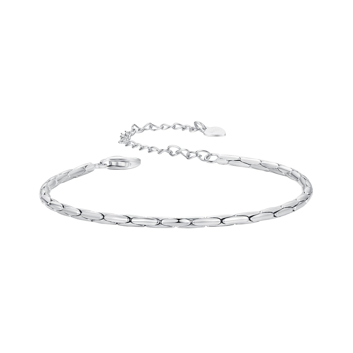 925 Sterling Silver + White Gold Plated Bracelet