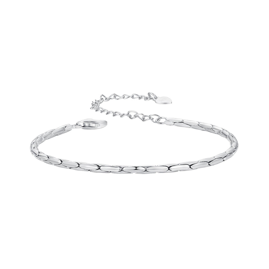 925 Sterling Silver + White Gold Plated Bracelet