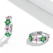 925 Sterling Silver Earrings with CZ in Pavé Setting - 1.3x0.4cm for Women