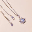 925 Sterling Silver Moissanite Necklace with Pavé Setting, 45cm, Platinum Plated, Women