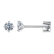 925 Sterling Silver Moissanite Stud Earrings for Women - 0.5ct, 0.6cm Size, White Gold Plated