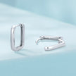 925 Sterling Silver Earrings 10*2mm with White Gold Plating for Women