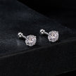 925 Sterling Silver 5mm Moissanite Earrings with White Gold Plating for Women