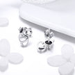 925 Sterling Silver Earrings with Pavé Setting in Oxidized Finish