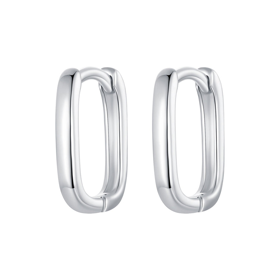 925 Sterling Silver Earrings 10*2mm with White Gold Plating for Women