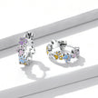 925 Sterling Silver Enamel Oxidized Silver Earrings