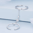 925 Sterling Silver Plated CZ Ring 30mm Chain Length, 1.7mm Width for Women