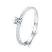 925 Sterling Silver & Moissanite Size 6 Ring with 0.1ct Moissanite