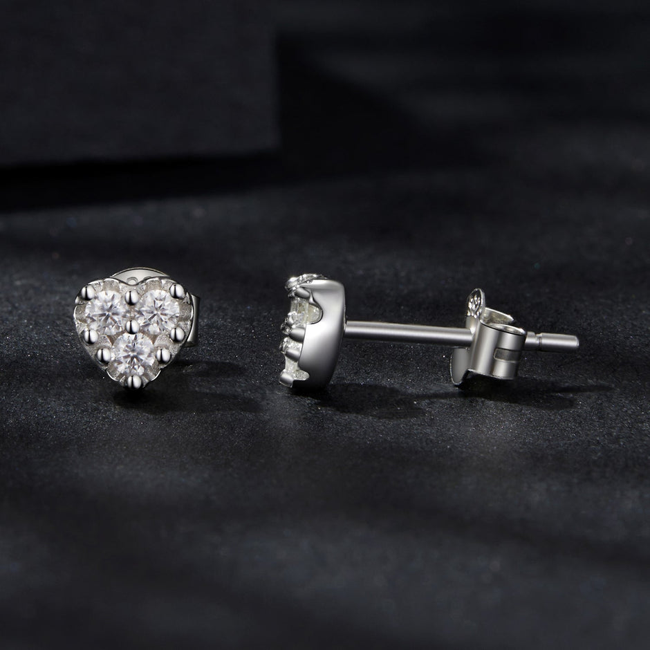 925 Sterling Silver Moissanite 0.03 Carat Earrings for Women