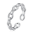 925 Sterling Silver Platinum Plated 0.4cm Wide Ring