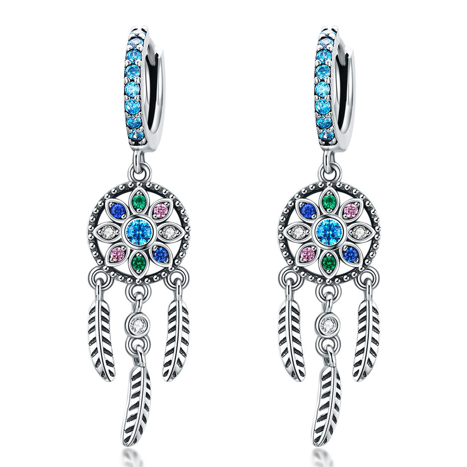 925 Sterling Silver Oxidized Silver Pavé CZ Earrings for Women, Size: 4*1 cm