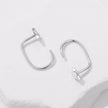 925 Sterling Silver Brass Earrings with White Gold Plating 1.4cm for Women