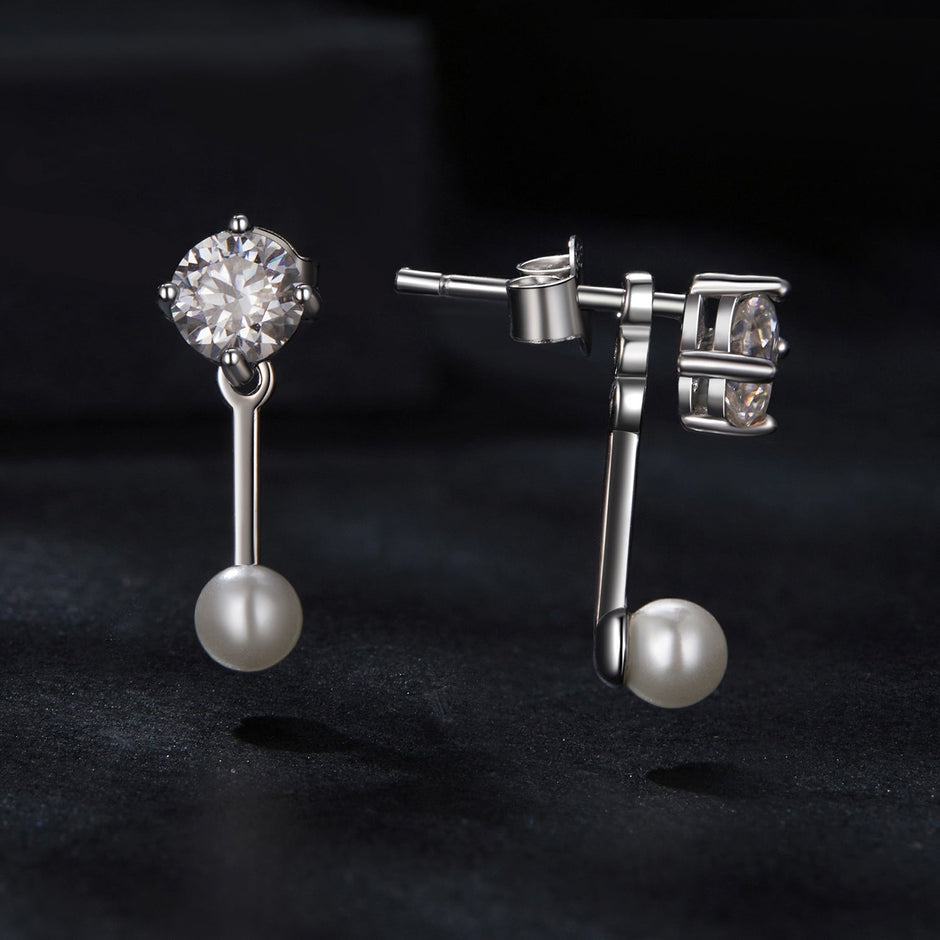925 Sterling Silver 0.50 Carat Moissanite Earrings for Women