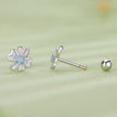 925 Sterling Silver Opal Nanometer Stone Enamel Earrings for Women