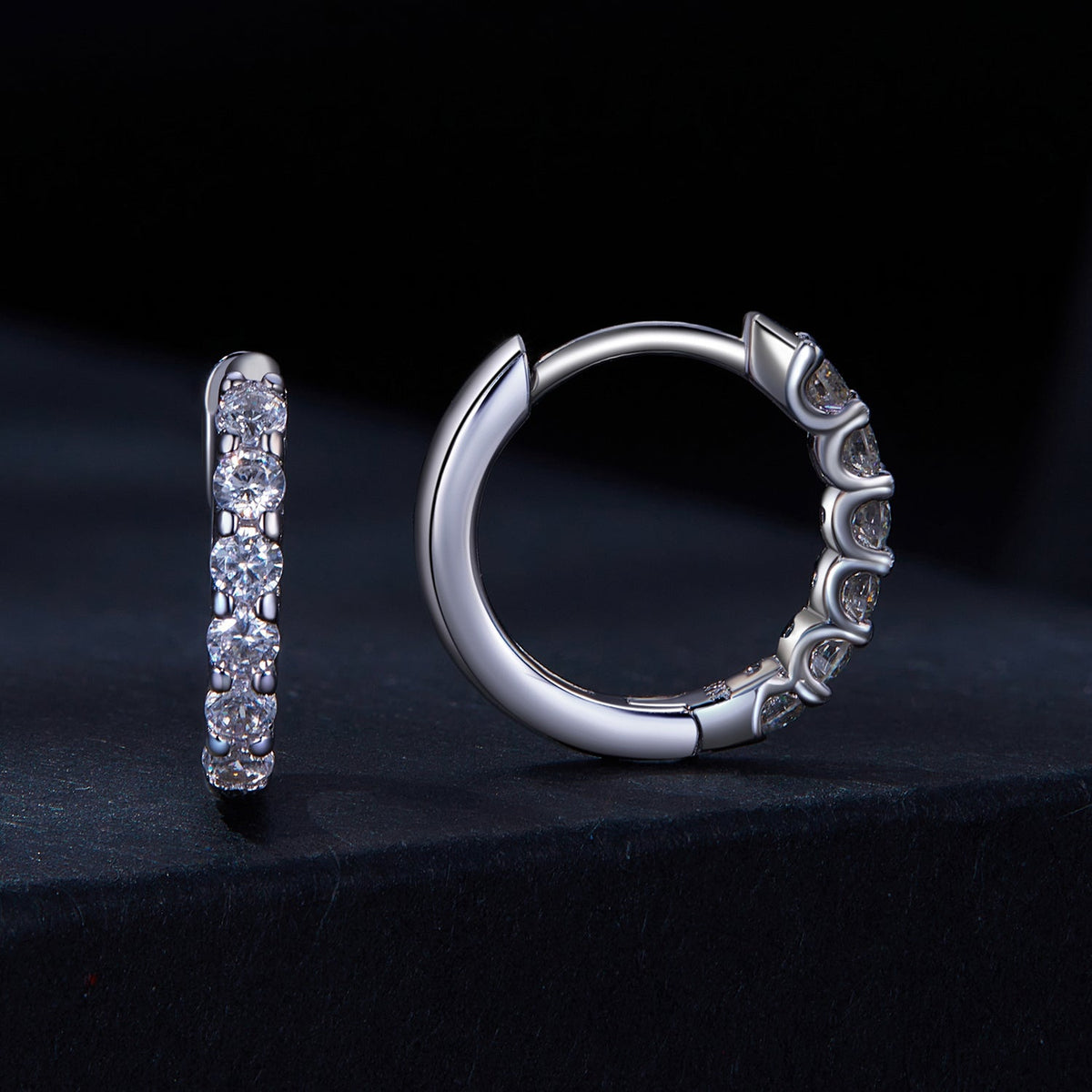 925 Sterling Silver 2.0mm Moissanite Earrings for Women