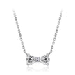 925 Sterling Silver Adjustable White Gold Plated CZ Pendant Necklace for Women