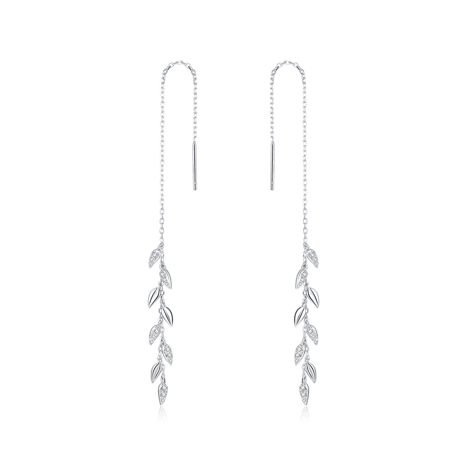 925 Sterling Silver Earrings with Pavé Setting CZ - 11.7cm for Women