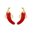 925 Sterling Silver Gold Plated Enamel Earrings for Women